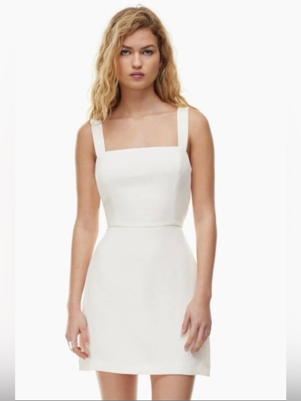 ARITZIA Wilfred Aperature Sleeveless Tie-Back White Mini Dress